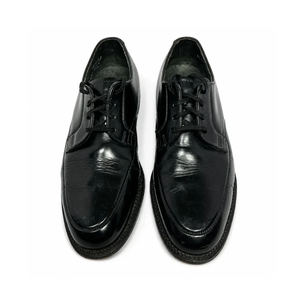 Executive Imperial Black Mens‎ US 6.5E Leather USA Apron Toe Derby Shoes 06201L3